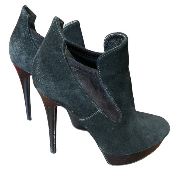 Joan & David Suede Platform Stiletto Heels Booties, Size 5M - Picture 3 of 7